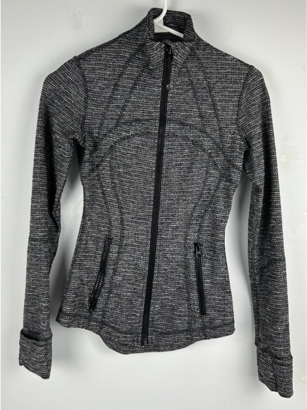 Lululemon Define Jacket Heathered Black White Full Zip Size 2 - Picture 1 of 9